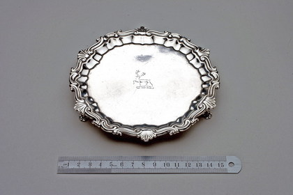 George II Provincial silver Waiter - John Kirkup, Newcastle